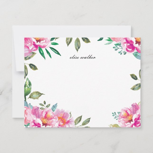 Convites Jardim de Aquarela Puro| Papel de Carta Personaliz (Frente)