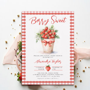 Convites Jardim de Arte de Frutas Doces Xadrez Baby Shower