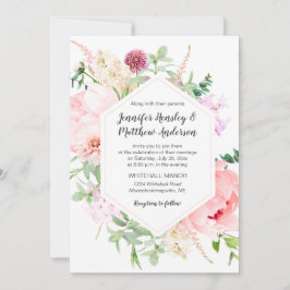 Convites Jardim de Casamento com Aquarela Selvagem |