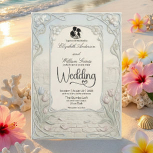 Convites Jardim de Casamento com Desenho Art Nouveau