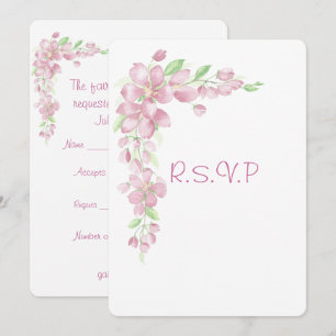 Convites Jardim de Cerejeira Floral Casamento País RSVP