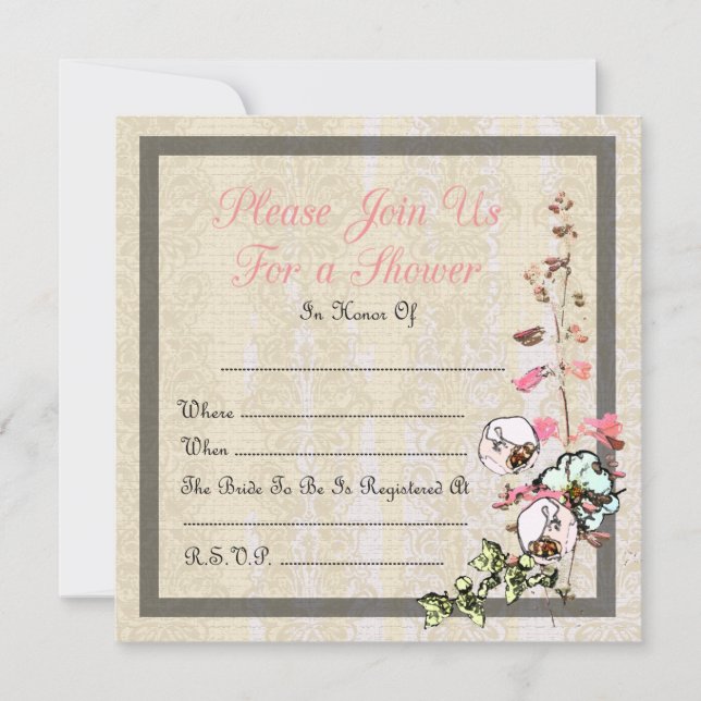 Convites Jardim de Chá Japonês em Branco - Casamento ou Chu (Frente)