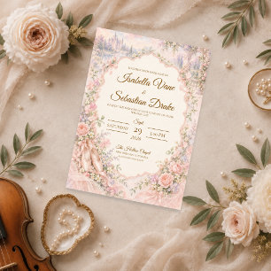 Convites Jardim de Contos de Fadas Românticos para Casament