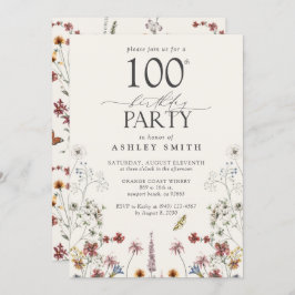 Convites Jardim de Flor Selvagem da Festa de aniversário ru