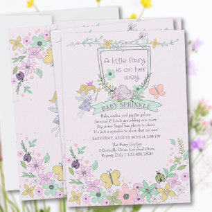 Convites Jardim de Flores de Fada Bonito e Feminino para Ch