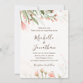 Convites Jardim de Flores Rosa Simples