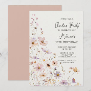 Convites Jardim de Flores Silvestres Aniversário