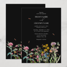 Jardim de Flores Silvestres Aquarela Casamento Pre