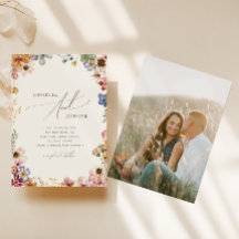 Jardim de Flores Silvestres Boho Bege Foto Casamen