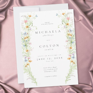 Convites Jardim de Flores Silvestres Casamento Floral Rústi