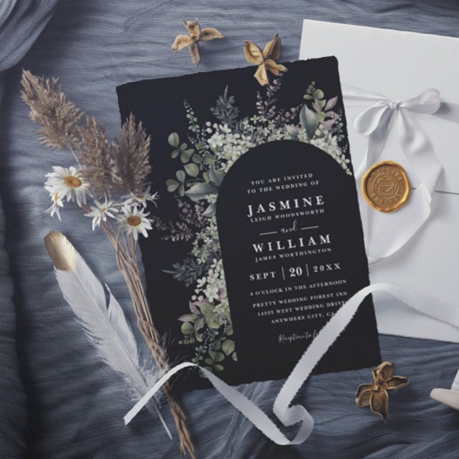 Convites Jardim de Flores Silvestres Casamento Rústico Eleg (Criador carregado)