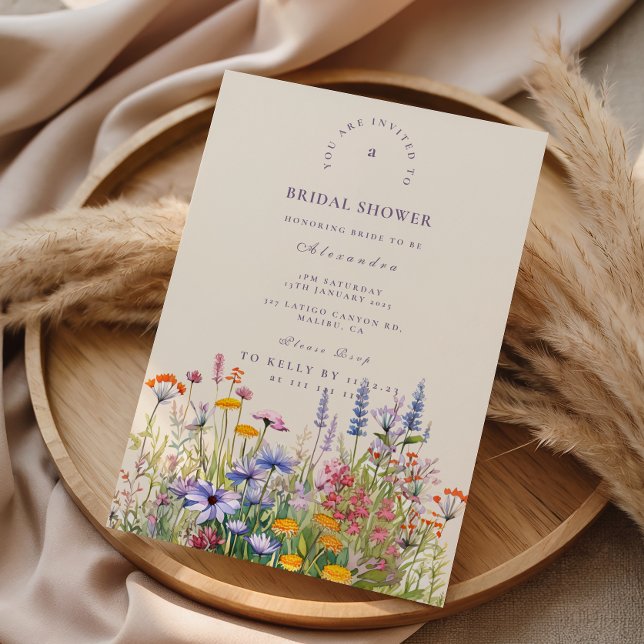 Convites Jardim de Flores Silvestres da Primavera Chuveiro  (Criador carregado)