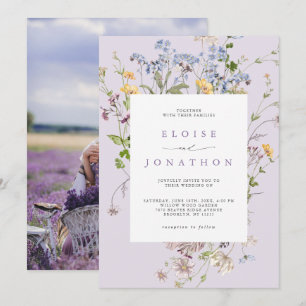 Convites Jardim de Flores Silvestres de Lavanda Foto Casame