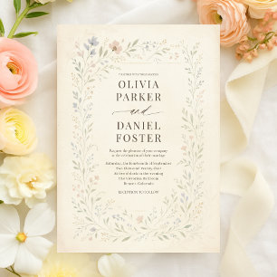Convites Jardim de Flores Silvestres Elegantes Casamento Fl