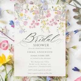 Convites Jardim de Flores Silvestres Elegantes Chá de Noiva