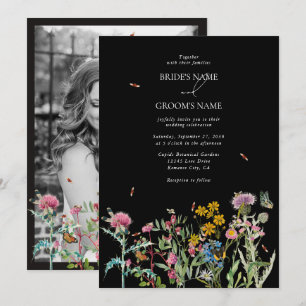 Convites Jardim de Flores Silvestres em Aquarela Casamento
