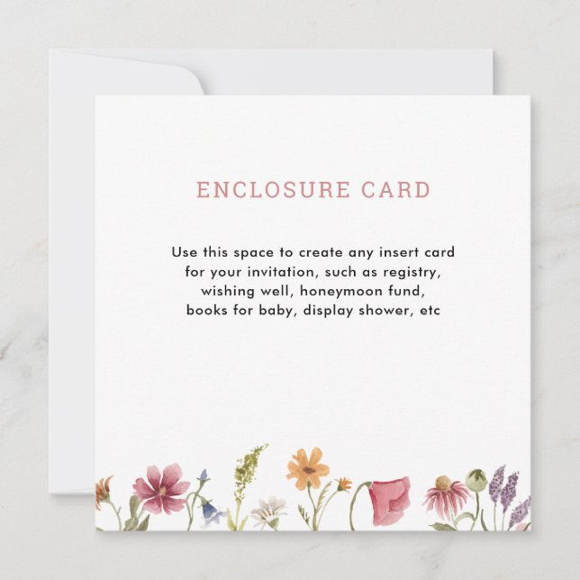 Convites Jardim de Flores Silvestres em Aquarela Digital Qu (Frente)