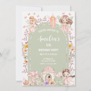 Convites Jardim de Flores Silvestres Mágico Boho Fada