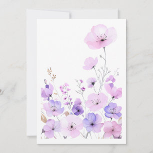 Convites Jardim de Flores Silvestres Pastel Flor de Nascime