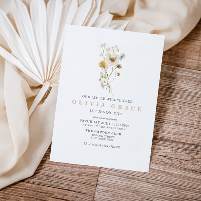 Convites Jardim de Floresta de Flores Selvagem no primeiro  (Criador carregado)