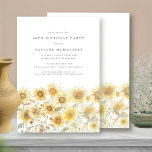 Convites Jardim de Girassol de Verão de Boho, Festa de aniv<br><div class="desc">As flores solares modernas de cor amarela clara estão aninhadas em flores silvestres prados. Uma estética contemporânea sobre o girassol rústico tradicional.</div>