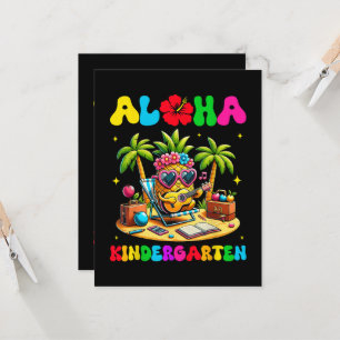 Convites Jardim de Infância Aloha Abacaxi Havaí Volta às Au