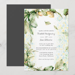 Convites Jardim de Limão Italiano Casamento Botânico Boho