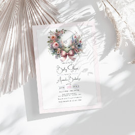 Convites Jardim de Pastéis Floresce: Chá de Bebê Floral Bow