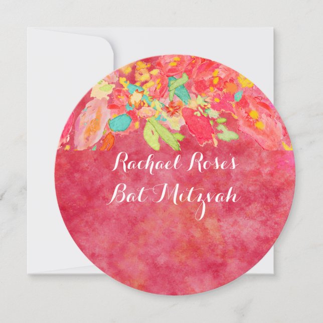 Convites Jardim de PixDezines/Bat Mitzvah (Frente)