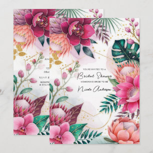 Convites Jardim de Poeira Estelar Tropical Chuveiro de Noiv