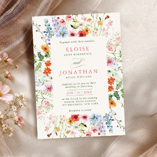 Convites Jardim de Primavera de Flores Silvestres Casamento