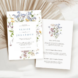 Convites Jardim de primavera Wildflower Tudo em Um Casament