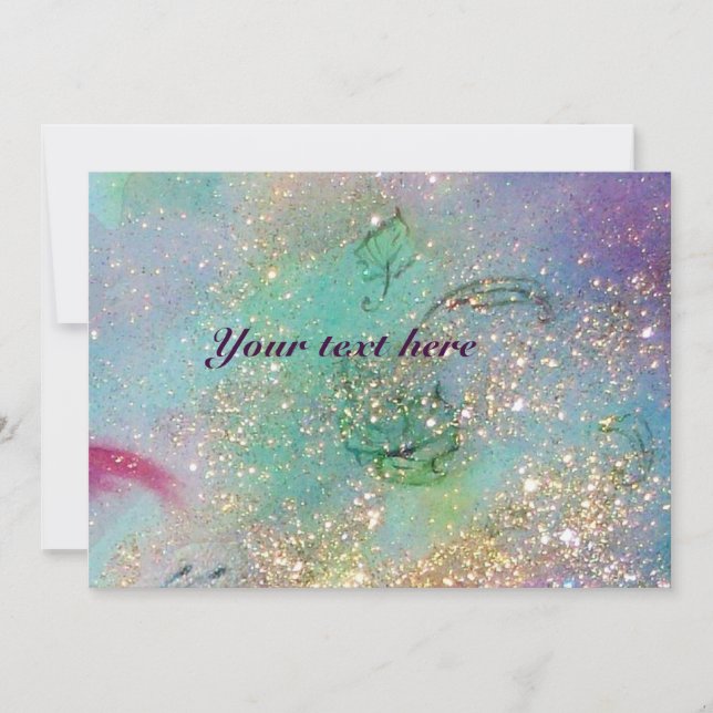 Convites JARDIM DE SOMBRAS PERDIDAS,BORBOLETA MÁGICA Verde  (Frente)