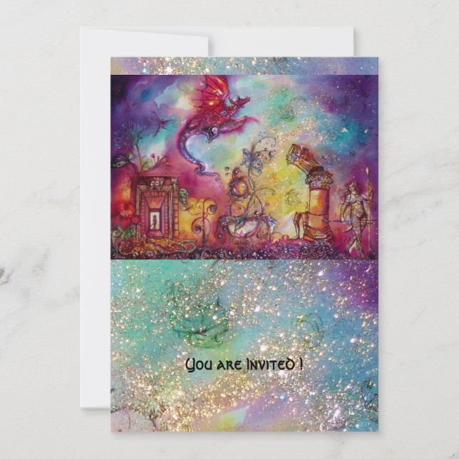 CONVITES JARDIM DE SOMBRAS PERDIDAS - DRAGÃO VERMELHO VOANT (Frente)