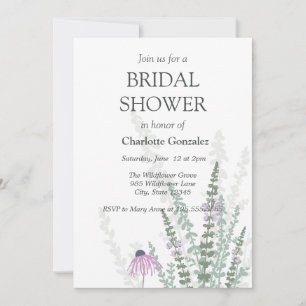 Convites Jardim de Verão Flores Selvagens Chá de panela Sim