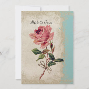 Convites Jardim de Verão Lace Barroco Estilo Vintage Rosa A