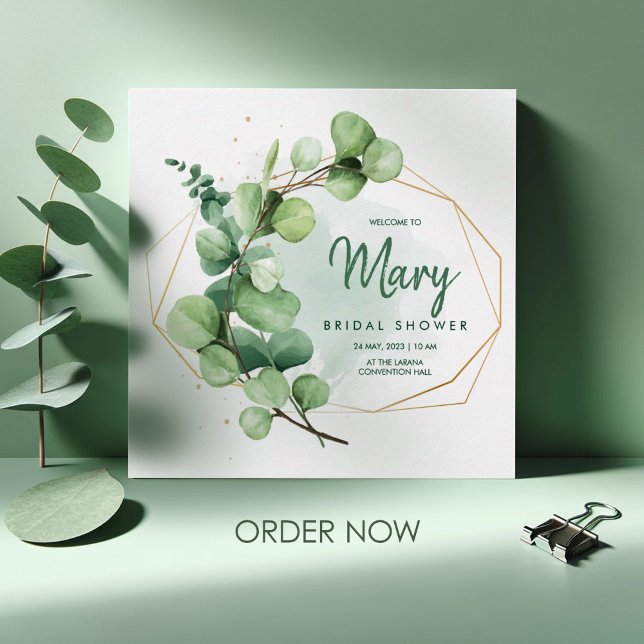 Convites Jardim elegante chá de panela de aquarela moderno (Watercolor Bridal Shower Elegant Garden Modern Invitation)