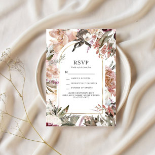 Convites Jardim Encantado Elegante Floral Boho RSVP