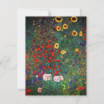 Convites Jardim Flor Gustav Klimt<br><div class="desc">Cartão que inclui o Jardim de Fazendas de pintura a óleo de Gustav Klimt com girassóis (1907). Um belo jardim de girassóis e belas flores azuis,  vermelhas,  roxas,  rosa e brancas. Um presente de excelente para fãs de Arte Nouveau e de Arte Austríaca.</div>