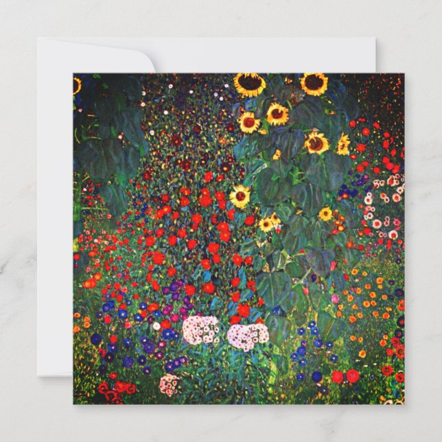 Convites Jardim Flor Gustav Klimt (Frente)