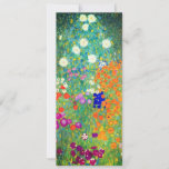 Convites Jardim Flor Gustav Klimt<br><div class="desc">Cartão com a pintura a óleo do Jardim Flor de Gustav Klimt (1906). Um belo jardim de flores roxas,  vermelhas,  brancas,  azuis e laranja. Um presente de excelente para fãs de Arte Nouveau e de Arte Austríaca.</div>