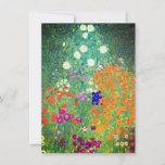 Convites Jardim Flor Gustav Klimt<br><div class="desc">Cartão com a pintura a óleo do Jardim Flor de Gustav Klimt (1906). Um belo jardim de flores roxas,  vermelhas,  brancas,  azuis e laranja. Um presente de excelente para fãs de Arte Nouveau e de Arte Austríaca.</div>