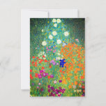 Convites Jardim Flor Gustav Klimt<br><div class="desc">Cartão com a pintura a óleo do Jardim Flor de Gustav Klimt (1906). Um belo jardim de flores roxas,  vermelhas,  brancas,  azuis e laranja. Um presente de excelente para fãs de Arte Nouveau e de Arte Austríaca.</div>