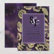 Jardim Floral Botânico Rosa Dourado Roxo Casamento
