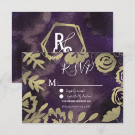 Convites Jardim Floral Botânico Rosa Dourado Roxo Casamento