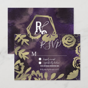 Convites Jardim Floral Botânico Rosa Dourado Roxo Casamento