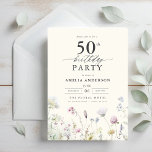 Convites Jardim Floral Caligrafia 50º Aniversário<br><div class="desc">Celebre em estilo com um convite de 50 anos para caligrafia floral no jardim, perfeito para um evento de marco. Com designs florais vibrantes e caligrafia elegante, este convite dá um tom caprichoso mas sofisticado para a sua celebração. O tema do jardim exuberante combina beleza natural com uma tipografia graciosa,...</div>