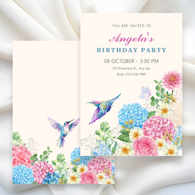 Convites Jardim floral de aniversário  (Criador carregado)