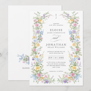 Convites Jardim Floral de Noiva Ornamentado com Pastel Suav