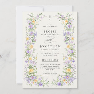 Convites Jardim Floral de Noiva Ornate de Pastel Suave Prim